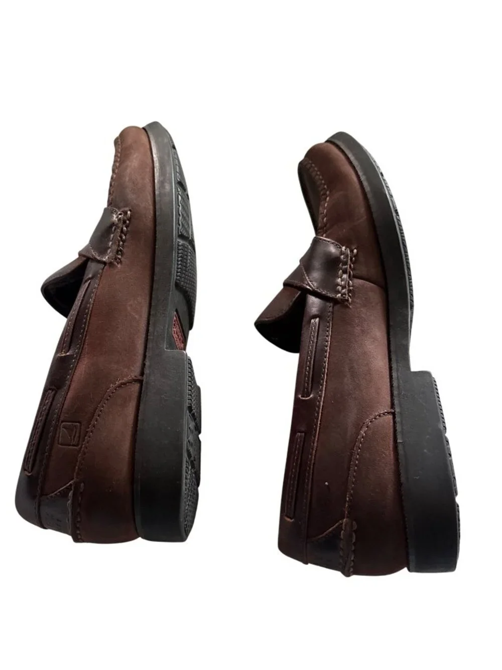 Sperry Mens Waterproof Brown Leather Penny Loafers 11M With Non-Slip Sole
